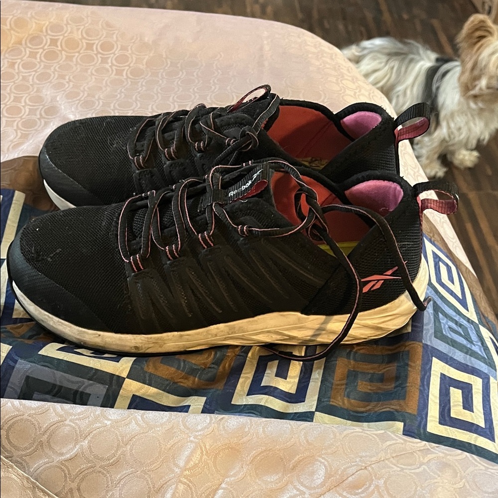 Reebok Black and Pink Sneakers